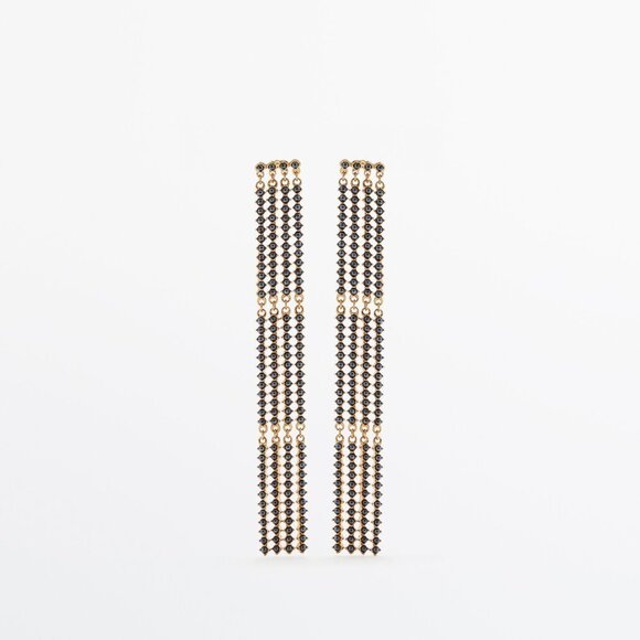 NEW Massimo Dutti Gold-plated long earrings - Picture 5 of 6